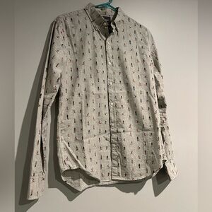 Bonobos Cream Patterned Casual Shirt
